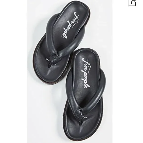 NWT Free People Lena Footbed Sandals In Black